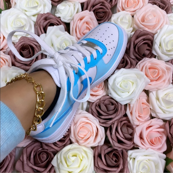 Nike Air Force 1s Custom Baby Blue - Picture 4 of 10